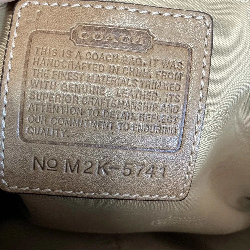 COACH Tan Canvas Leather Messenger Travel‎ Bag Office Briefcase
